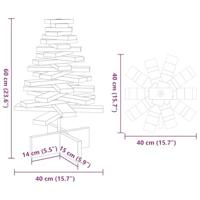 Kerstdecoratie kerstboom 60 cm massief grenenhout wit - thumbnail
