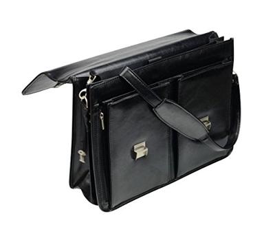 Juscha JU-47117 Aktetas Alassio Veneto, Zwart Leer Juscha JU-47117 Aktetas Alassio Veneto, Zwart Leer