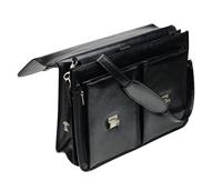 Juscha JU-47117 Aktetas Alassio Veneto, Zwart Leer - thumbnail