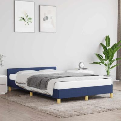 Bedframe met hoofdeinde stof blauw 120x200 cm Bedframe met hoofdeinde stof blauw 120x200 cm