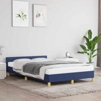 Bedframe met hoofdeinde stof blauw 120x200 cm - thumbnail