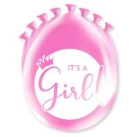 Ballonnen &apos;It&apos;s A Girl&apos; Babyshower (8st) - thumbnail