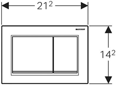 Geberit Omega 20 (ex Omega 30) bedieningspaneel glans wit/chroom/wit voor Geberit Omega inbouwreservoir 12cm
