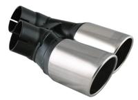 Race Sport uitlaatsierstuk dubbel GTI look 69 mm 27 cm RVS zilver - thumbnail