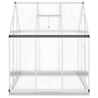 Tuinkas met basisframe 169x169x202 cm aluminium zilverkleurig - thumbnail