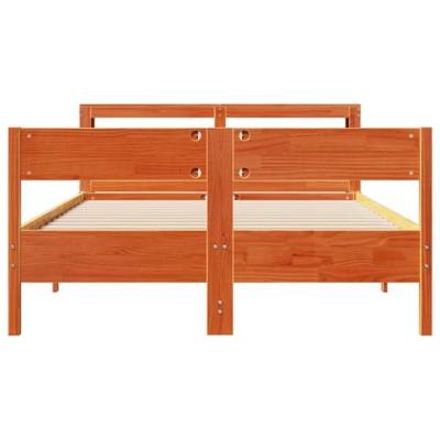 Bed met matras massief grenenhout wasbruin 140x190 cm