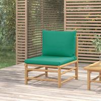 Tuinmiddenbank met kussens bamboe groen - thumbnail