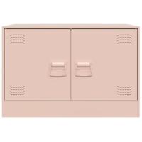 Tv-meubelen 2 st 67x39x44 cm staal roze - thumbnail