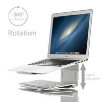 Hoogte verstelbare aluminium legering laptop koeling stand 360 rotatie ergonomische 10-17 inch notebook houder voor MacBook Air Pro - thumbnail