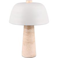 LED Tafellamp - Trio Select Timba - 2 Lichtpunten - E27-fitting - Snoerschakelaar - IP20 - Warm Grijs - Travertin - thumbnail