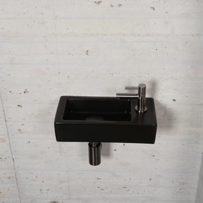 Fonteinset Mat Zwart Wiesbaden Color Gun Metal (kraangat rechts) Fonteinset Mat Zwart Wiesbaden Color Gun Metal (kraangat rechts)