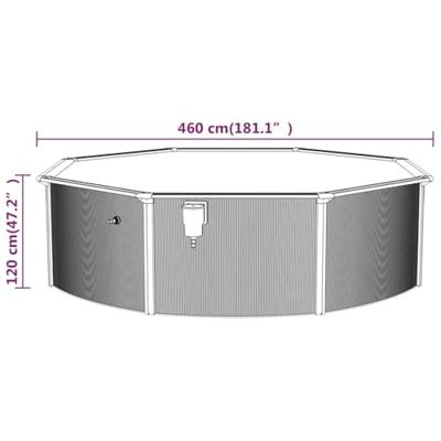 Zwembad met stalen wand rond 460x120 cm wit