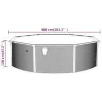 Zwembad met stalen wand rond 460x120 cm wit - thumbnail