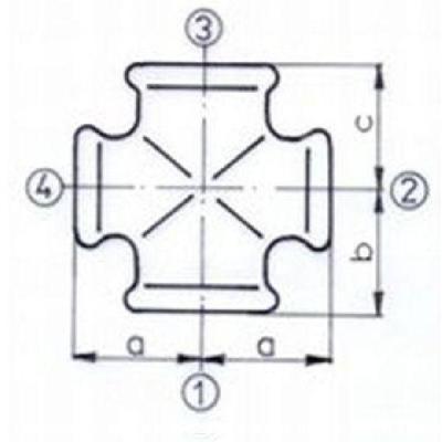 Kruisstuk Nr.180 RVS 1/2
