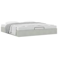 Ottoman bedframe zonder matras 180x200 cm fluweel lichtgrijs - thumbnail