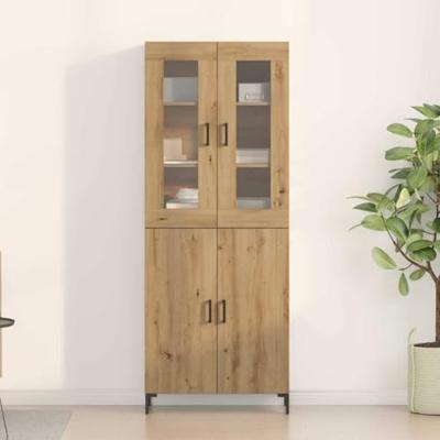 Hoge kast 2 pcs artisanaal eikenkleurig 69,5 x 34 x 180 cm