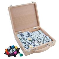 Domino dubbel 12 Mexican Train in beuken kist - thumbnail