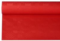 Tafelkleed uit papier met damastprint, 1,2 x 8 m, rood - thumbnail