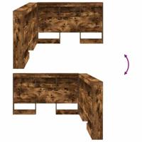 Opberghoofdbord met plank Gerookt eiken 120 cm Bewerkt hout - thumbnail