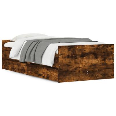 Bedframe met lades gerookt eiken 75x190 cm Small Single - thumbnail