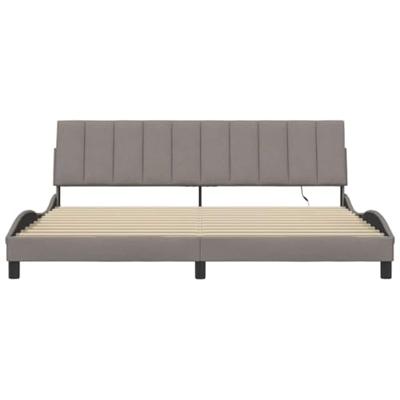 Bedframe zonder matras "Hanko" stof taupe 200x200 cm