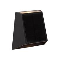 Lucide LUTON - Wandlamp - Zonne-energie - LED Dimb. - 1x1W 2850K/3150K - IP54 - Beweging & dag/nacht sensor - Zwart - thumbnail