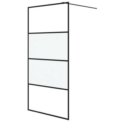 VidaXL Inloopdouchewand 100x195 cm halfmat esg-glas zwart VidaXL Inloopdouchewand 100x195 cm halfmat esg-glas zwart