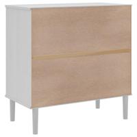 Dressoir SENJA 80x40x80 cm rattan look massief grenenhout wit - thumbnail