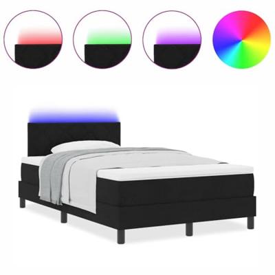 Boxspring bed met matras met hoofdeinde Zwart 120 x 200 cm Stof