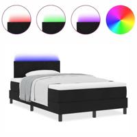 Boxspring bed met matras met hoofdeinde Zwart 120 x 200 cm Stof - thumbnail