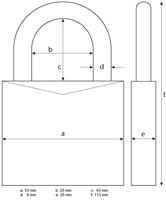 Combinatiehangslot - ABUS - 180IB/50HB63 B/DFNLI - Gesmeed messing huis - Roestvrijstalen handgreep - Numerieke code - thumbnail