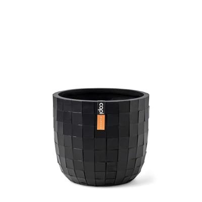 Capi Bloempot Bol Blocks Zwart Ø9cm