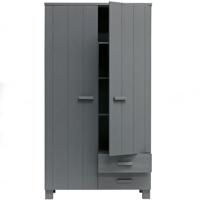 WOOOD Kledingkast 'Dennis', kleur Steel grey - thumbnail