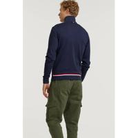 JACK & JONES PREMIUM sweatvest JPRBLAPOWER met contrastbies donkerblauw - thumbnail