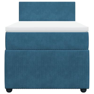 Boxspring met matras fluweel blauw 120x200 cm - thumbnail
