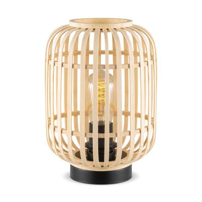 Boheemse stijl Tafellamp - Bamboe Lampenkap - Cilinder - Beige - Ø21,5 x 30 cm - E27 fitting - Ontworpen voor gebruik in slaapkamers en studeerkamers - Met schakelaar