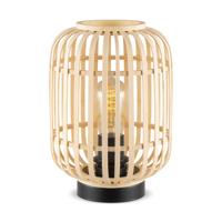 Boheemse stijl Tafellamp - Bamboe Lampenkap - Cilinder - Beige - Ø21,5 x 30 cm - E27 fitting - Ontworpen voor gebruik in slaapkamers en studeerkamers - Met schakelaar - thumbnail