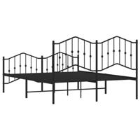 Bedframe met hoofd- en voeteneindemetaal zwart 140x200 cm - thumbnail