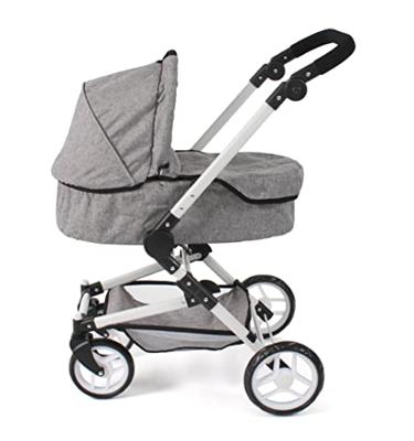 Combi-poppenwagen Fides 3-in-1 - Melange Grijs