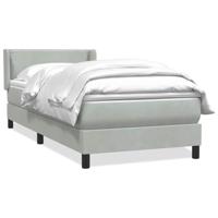 Boxspring met matras fluweel lichtgrijs 90x220 cm - thumbnail