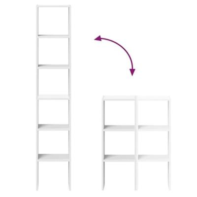 Boekenkasten 2 st stapelbaar 30x30x80 cm bewerkt hout wit