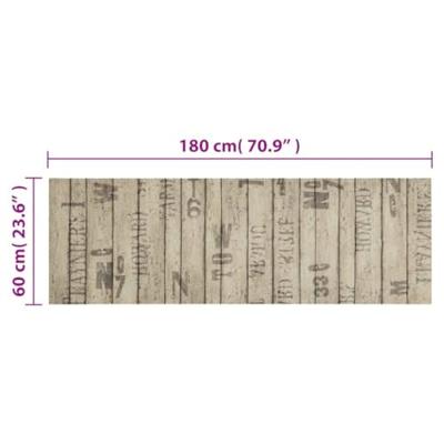 VidaXL Keukenmat wasbaar hekprint 60x180 cm fluweel - thumbnail