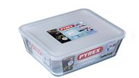 Pyrex schaal met deksel 27x23cm glas - thumbnail