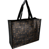 Shopper | PP | Strikken | 45x 15x36cm | zwart/goud | 100 stuks - thumbnail