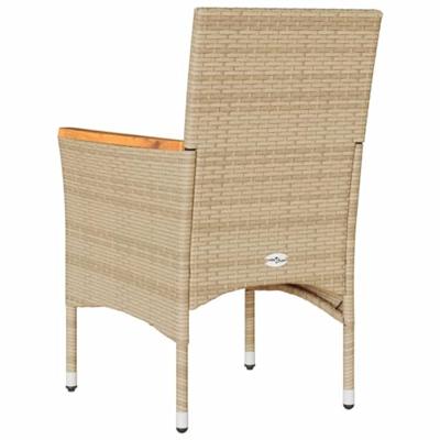 Tuinstoelen 2 st met kussens poly rattan beige Tuinstoelen 2 st met kussens poly rattan beige