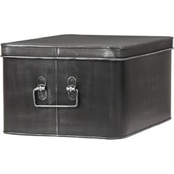 LABEL51 Opbergblik Media Opbergkist - Zwart - Metaal - XL