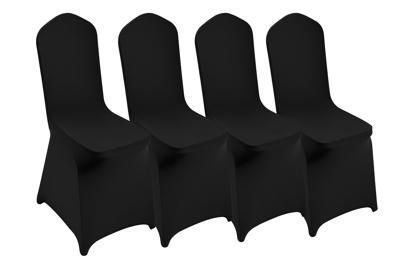 4 Spandex stoelhoezen - zwart
