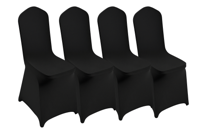 4 Spandex stoelhoezen - zwart - thumbnail