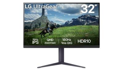 LG UltraGear™ 32GS85Q-B.AEU 32 inch gaming pc-monitor - IPS-paneel QHD-resolutie (2560 x 1440), 1ms 180Hz, HDR 10, DCI-P3 98% (CIE1976), AMD FreeSync, compatibel met NVIDIA G-Sync