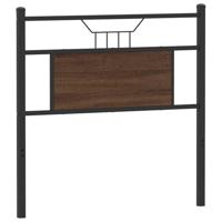 Hoofdbord 90 cm bewerkt hout en staal bruin eikenkleurig - thumbnail